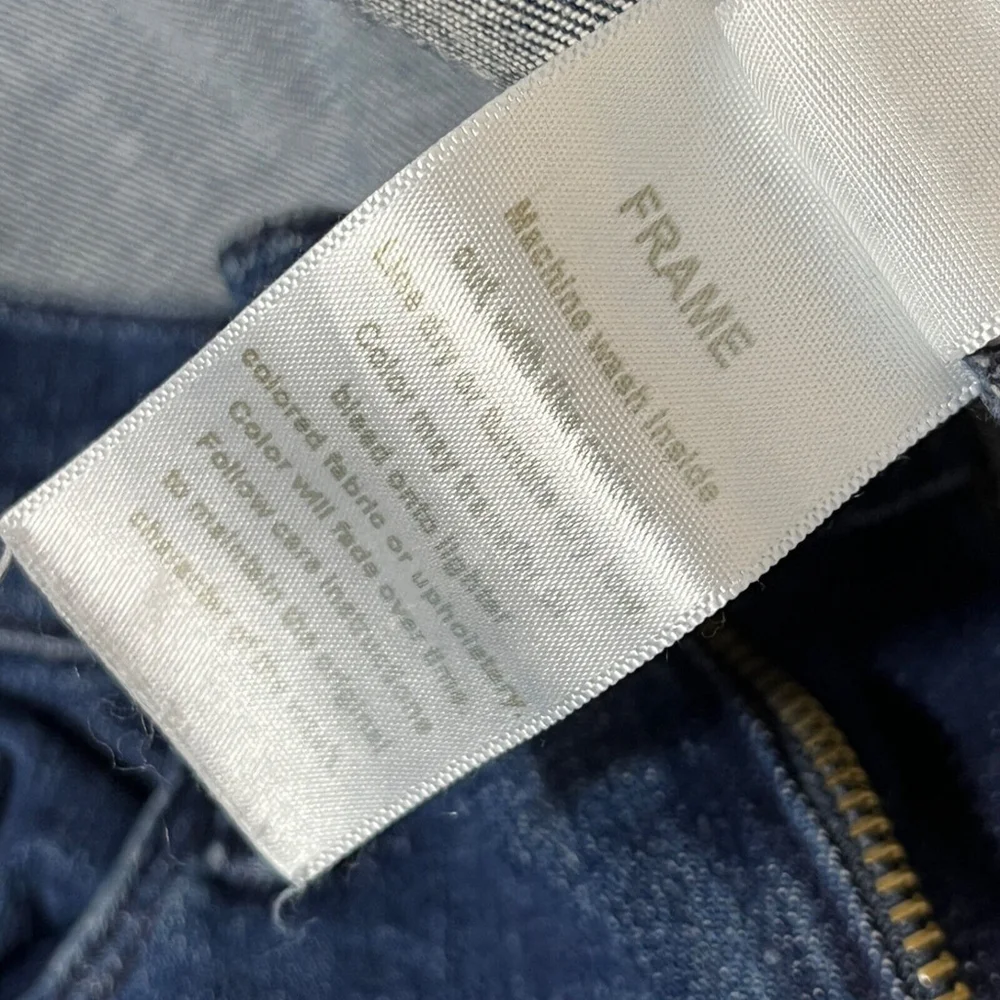 Frame Denim Skinny Cropped Blue Jeans Women's Size 31 Zipper Fly Stretch